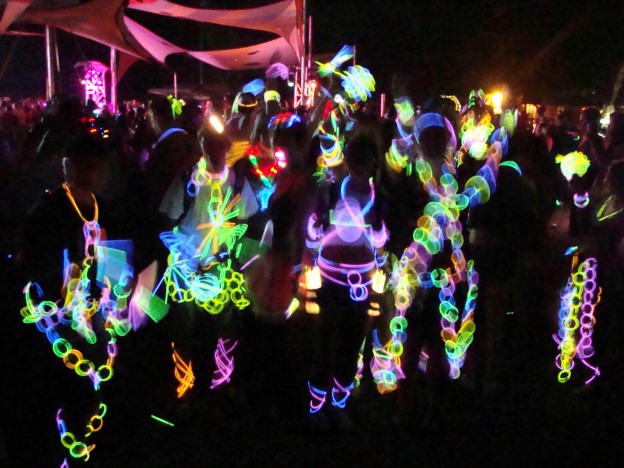 Students participating in the theme of Highlight the Night with bright colored rings that glow and black clothes that deflect the black light.
courtesy of googleimages.com 