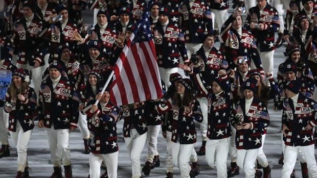 This is an image from the opening ceremony of the Sochi 2014 Winter Olympics. The United States Olympians are seen participating in this historic commemoration.
Courtesy of google.com