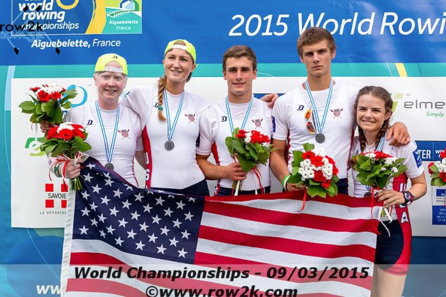 Ms.+Smith+and+her+teammates+winning+the+silver+medal+at+the+2015+World+Rowing+Championships+in+Aiguebelette%2C+France.%0ACourtesy+of+row2k.com