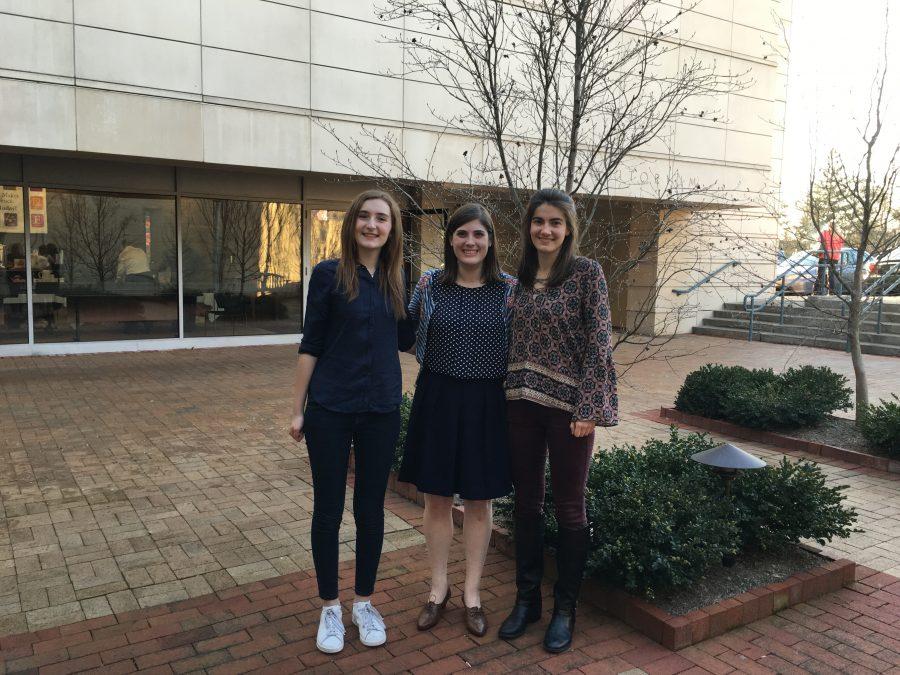 Sacred Heart freshman Isabel Davenport, Middle School Drama teacher Miss Michaela Gorman, and junior Elizabeth Bachmann meet outside the Greenwich Library at the end of the competition.
Izzy Sio 16