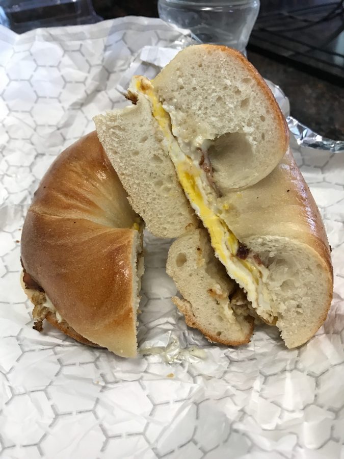 Pictured is an inside look of a Bacon, Egg, and Cheese bagel from G*Ville Deli.
Juliette Guice 17
