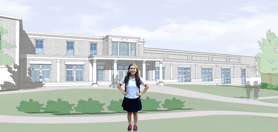 The Class of 2015 will just miss the ribbon cutting for the construction project this coming fall.
Emily Hirshorn 15