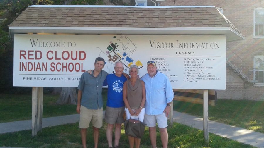 Dr. Mottolese, Fr George Winzenburg, Mrs. Pendergast, and Mr. Pendergast at the Red Cloud Indian School.