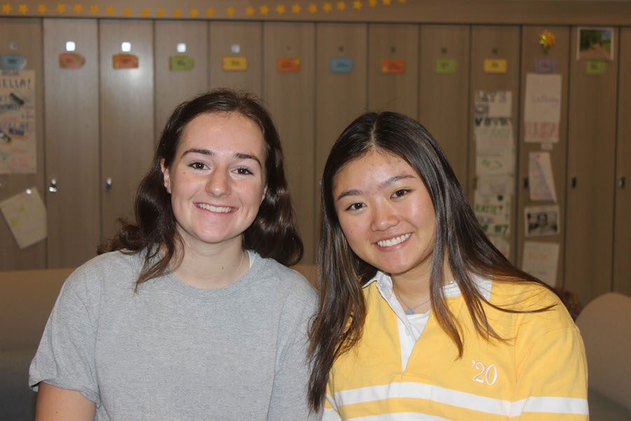 As the leaders of the Pre-Med Club, Christine Plaster 20 and Alexa Choy 20 are enthusiastic for Sacred Heart to host the 2019 Operation Med School conference.  Courtesy of Miss Karen Panarella, Upper School Dean of Students and Yearbook Moderator