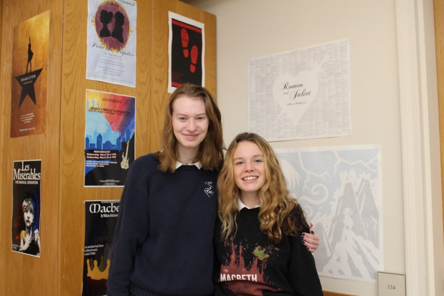 As leaders of the Theatre Club, Emma Pope’ 21 and Caitlyn Mitchell ’20 hope to encourage students to explore their interests in drama, acting, and playwriting.  Sydney Kim ‘20