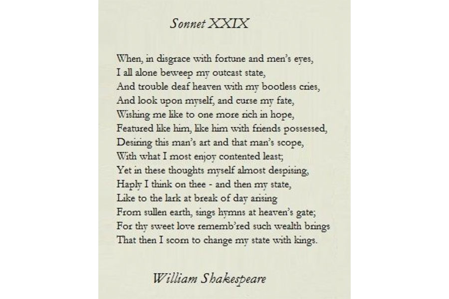 shakespeare sonnet xxix