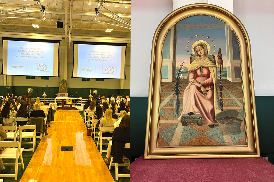 Upper School students and their mothers celebrate Mater Admirabilis at the annual Mother-Daughter Liturgy. 