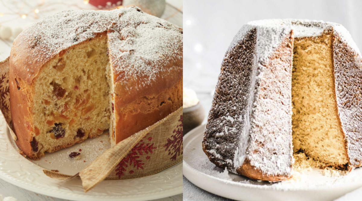 Pandoro and panettone are traditional Italian Christmas sweet treats.