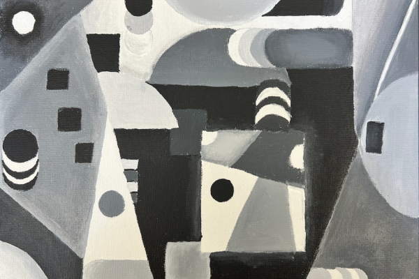 Art of the Week – “Monochromatic Illusion” – Gabrielle Hughes ’27