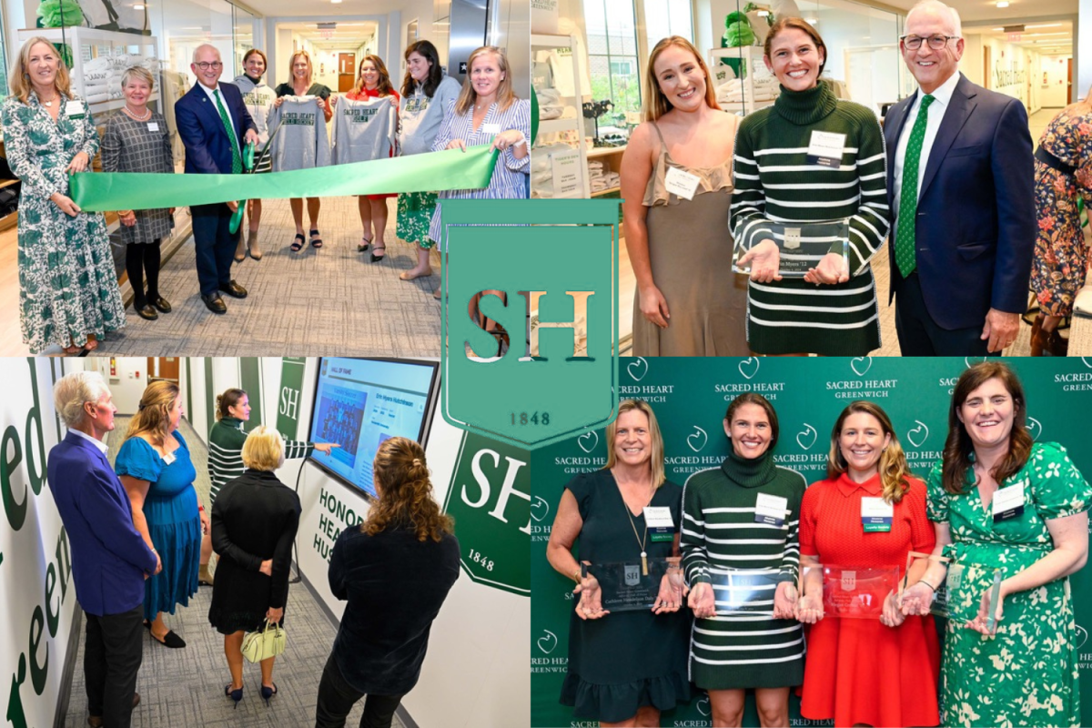 The Sacred Heart community celebrates the opening of the new Athletic Hall of Fame.