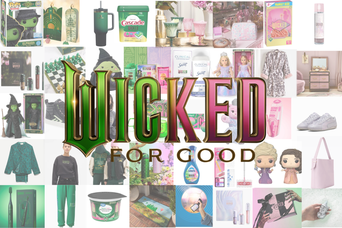 Collections of Wicked-themed merchandise highlight the franchise’s wide range of brand partnerships. 