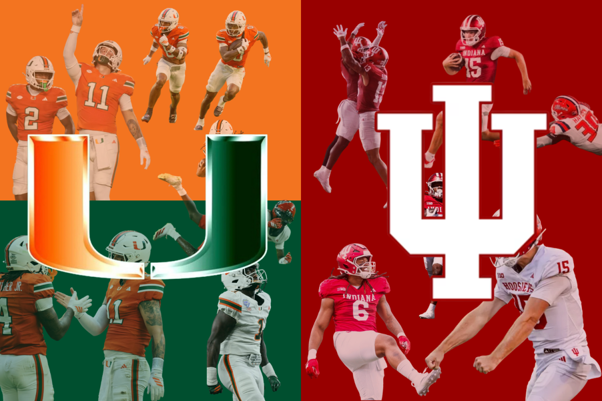 The University of Miami and Indiana University face off in the the College Football Championship.